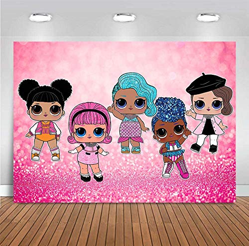 Pink Bokeh Theme Photo Backgrounds Glitter Shiny Photo Booth Studio Props Doll Toy Girls Happy Birthday Vinyl Photography Backdrops Children Newborn Baby Shower Party Banner Decor 5x3ft - Thumbnail 7
