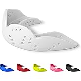 SISU Aero Large Mouthguard, Snow White - 30% Stronger Protection for Lacrosse, Football, Hockey, Roller Derby, Team Sports - Remoldable Up to 20 Times - Ultra Slim - Works for Braces - Non Toxic