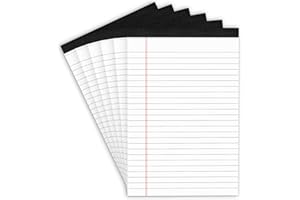 MuiAng 6 Pack Note Pads 5 x 8 Inch Writing Pads College Ruled Legal Pads, White Lined Notepad for Work or School, 30 Sheets/Pad, Perforated Recycled Note Paper for Note-Taking, Grocery List