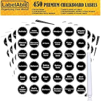 Amazon Com 450 Printed Spice Jar Labels Pantry Stickers Black