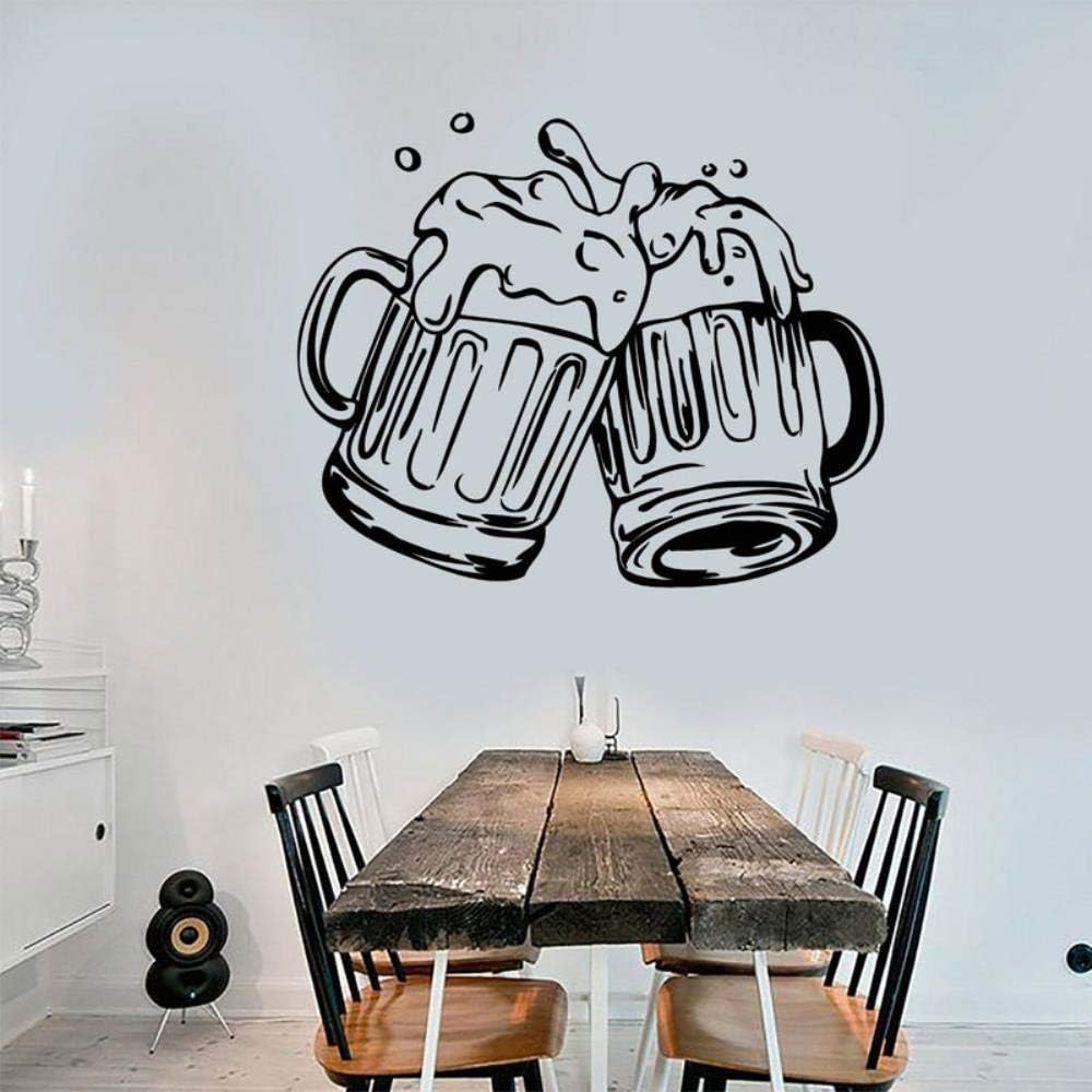 Mugs Of Beer Pub Alcohol Bar Stickers Wall Decal Self Adhesive Mural