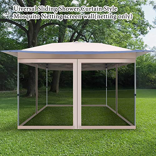 Mosquito Netting with 4 Side Zipper for Universal Outdoor 10x10 Pop Up Canopy Tent,DIY Curtain