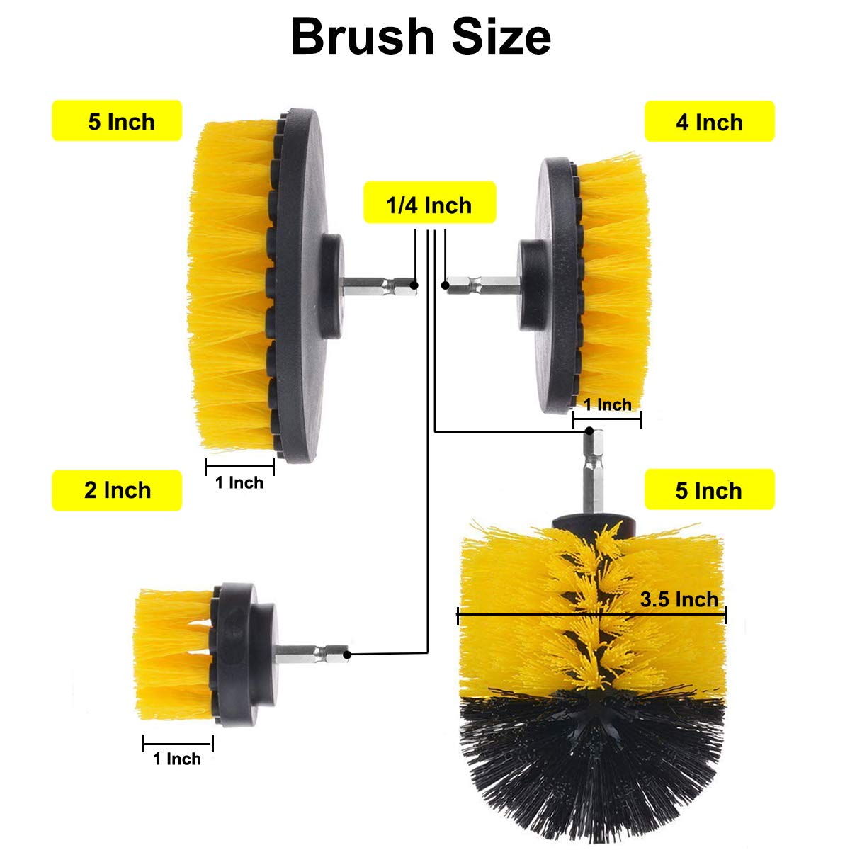 Drill Brush Attachment Set, Yushoo 9Pcs Drill Power Scrubber Pads Cleaning Brushes Kits with 6 Inch Extender Reach Attachment for Grout, Tiles, Sinks, Bathtub, Bathroom, Shower and Kitchen Surface