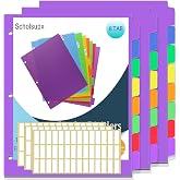 Binder Dividers for 3 Ring Binder, 8 Tab Set, Durable Plastic Dividers with Tabs for Letter Size, Colorful Notebook Dividers for for Office, School