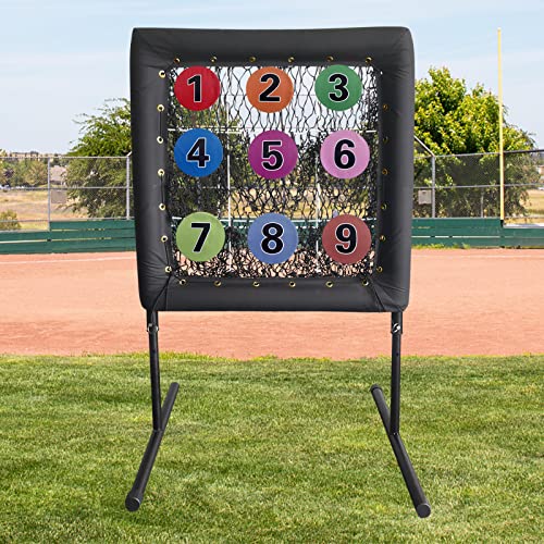 9 Hole Baseball Pitching Net with Strike Zone, 9 Pockets Pitchers Throw