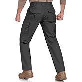 GAXIDES Men's Tactical Pants, Waterproof Rip-Resistant Cargo Pants with 9 Pockets for Hiking, Work, Camping,and Fishing.