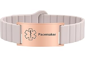 PMORMYY Medical Alert Bracelet for Women Men, Adjustable Waterproof Medical Alert ID Wristband for Diabetic D.N.R Epilepsy Pacemaker