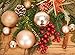 AMS 2.36''/60mm 24ct Christmas Balls Hollow Out Carved Tree Pendants Shatterproof Ornaments Seasonal Decorations for Wedding,Halloween,Party(Champagne)