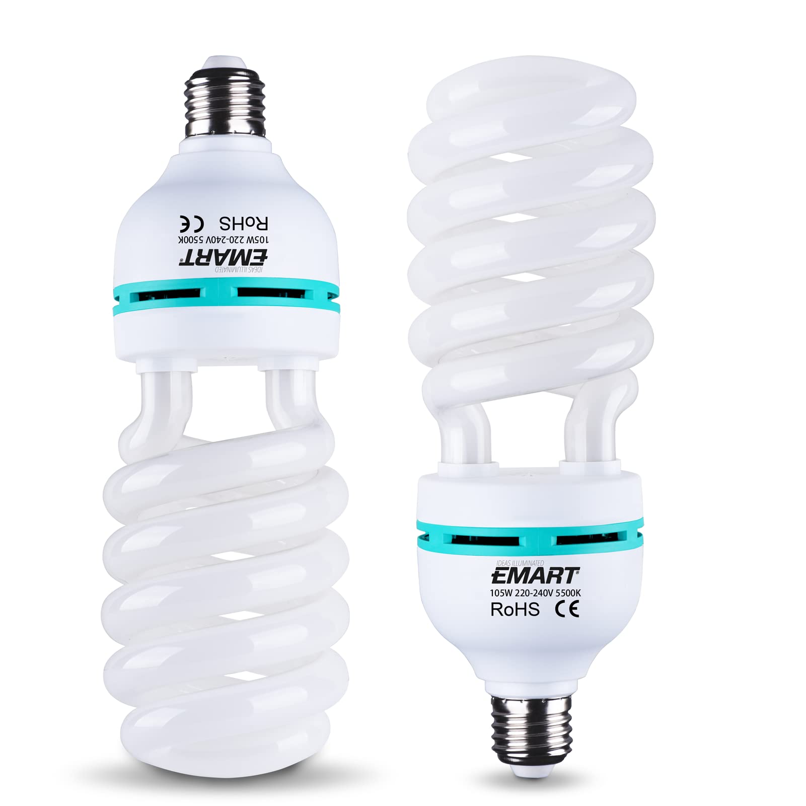 EMART Photography Light Bulb, 2 x 105W 5500K CFL Daylight White Balanced Full Spectrum Lighting Bulbs in E27 for Softbox Photo Video Studio Lights