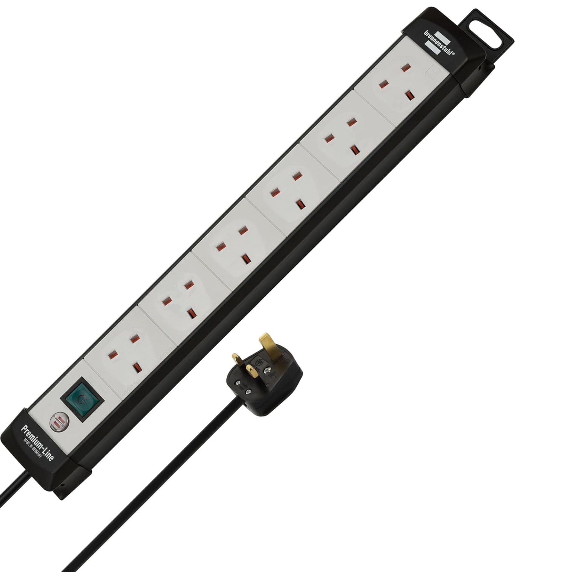 Brennenstuhl Premium-Line extension socket 6-way 5m 05VV-F 3G1,25 black/lightgrey with plug *GB*