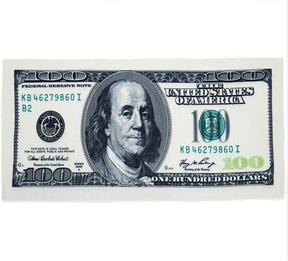 Wanyudz 100 Dollar Bill Beach Towel Printed Bath Towel For 70×140cm Beach Swimming Pool Decorative