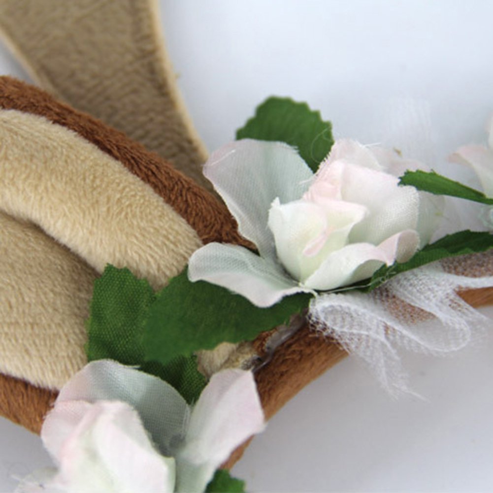 Zhouba Serre Tete Pour Chien Et Chat Avec Bois De Rennes Et Fleurs Deguisements Et Accessoires Jeux Et Jouets