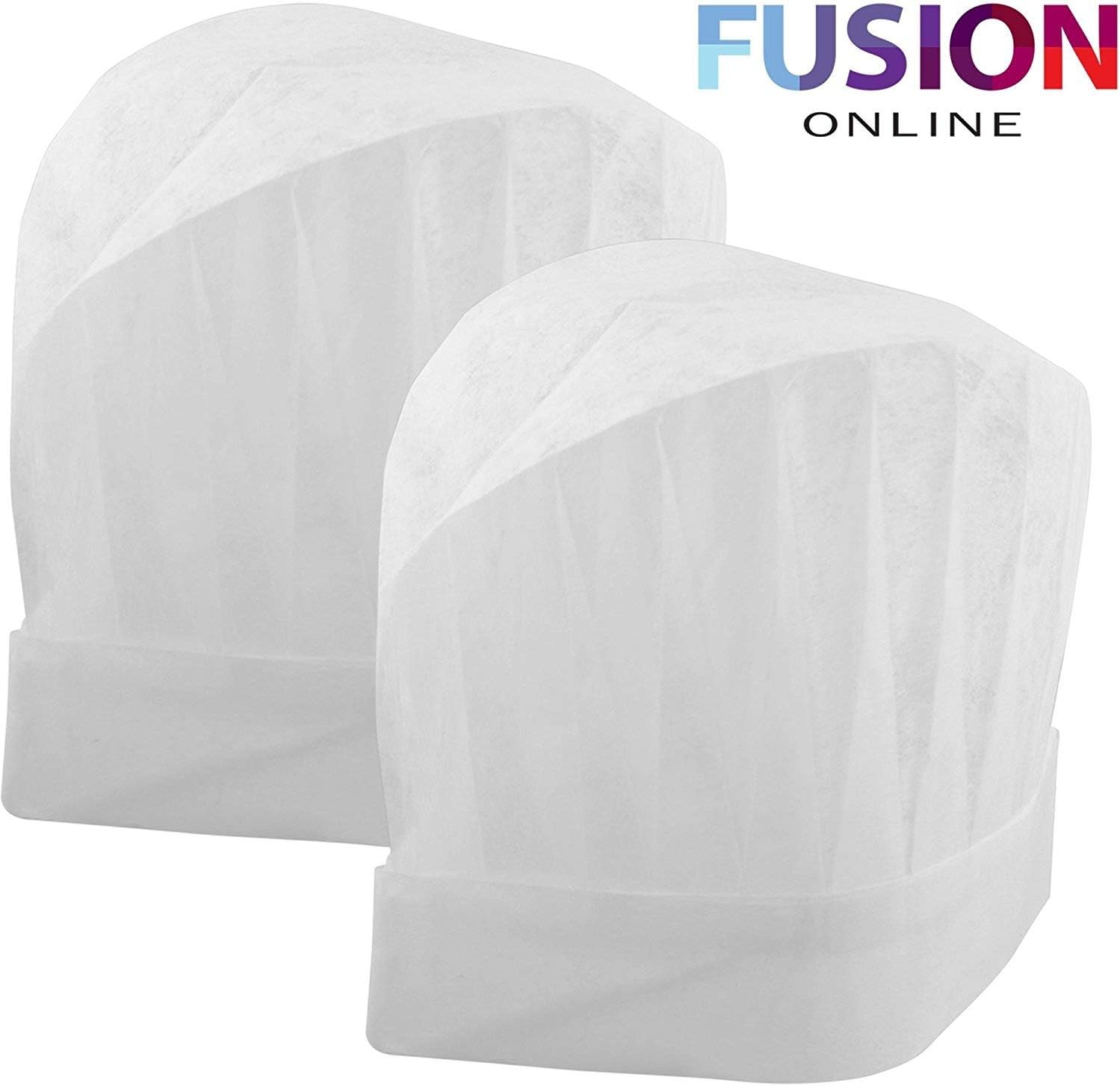 Fusion 2 X CHEFS WHITE PAPER HATS DISPOSABLE PROFESSIONAL RESTAURANT