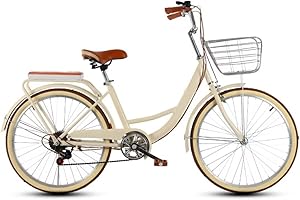 6 speeds Hybrid Bikes,Low Step-Through Frame City Bicycle,Tandem Bicycles,Back seat with Cushion,Comfort City Commuter Bikes 