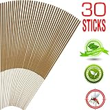 Mosquito Sticks, All Natural and DEET Free Insect Repellent, Eco Friendly, Non Toxic, Bamboo Infused with Citronella, Lemongrass & Grapefruit Peel, for Outdoor Garden Yard and Indoor