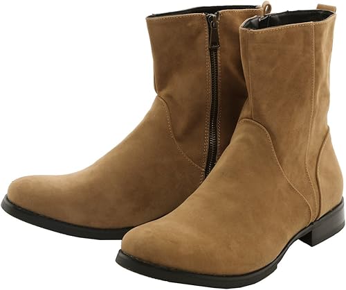 Amazon インプローブス フェイクスウェード サイドジップ ブーツ メンズ キャメル ｌ サイズ ブーツ