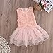 Kids Girls Princess Party Rose Flower Lace Ruffled Layered Tutu Skirt Dress 2-7y (2-3 Years, Pink)