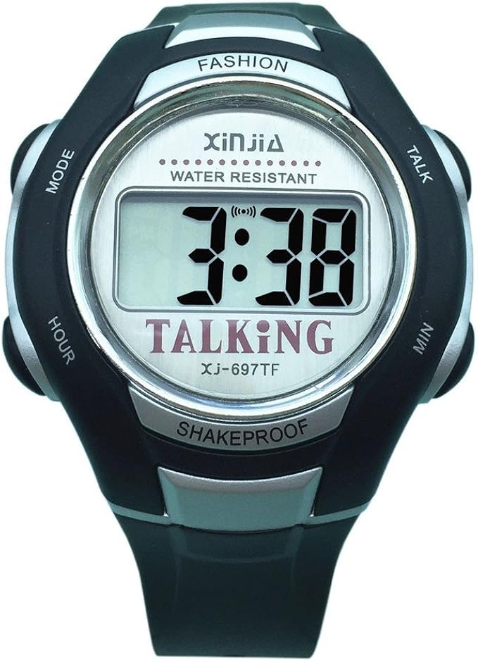 Montre Parlante Digitale Noir avec Alarme Annonce de l