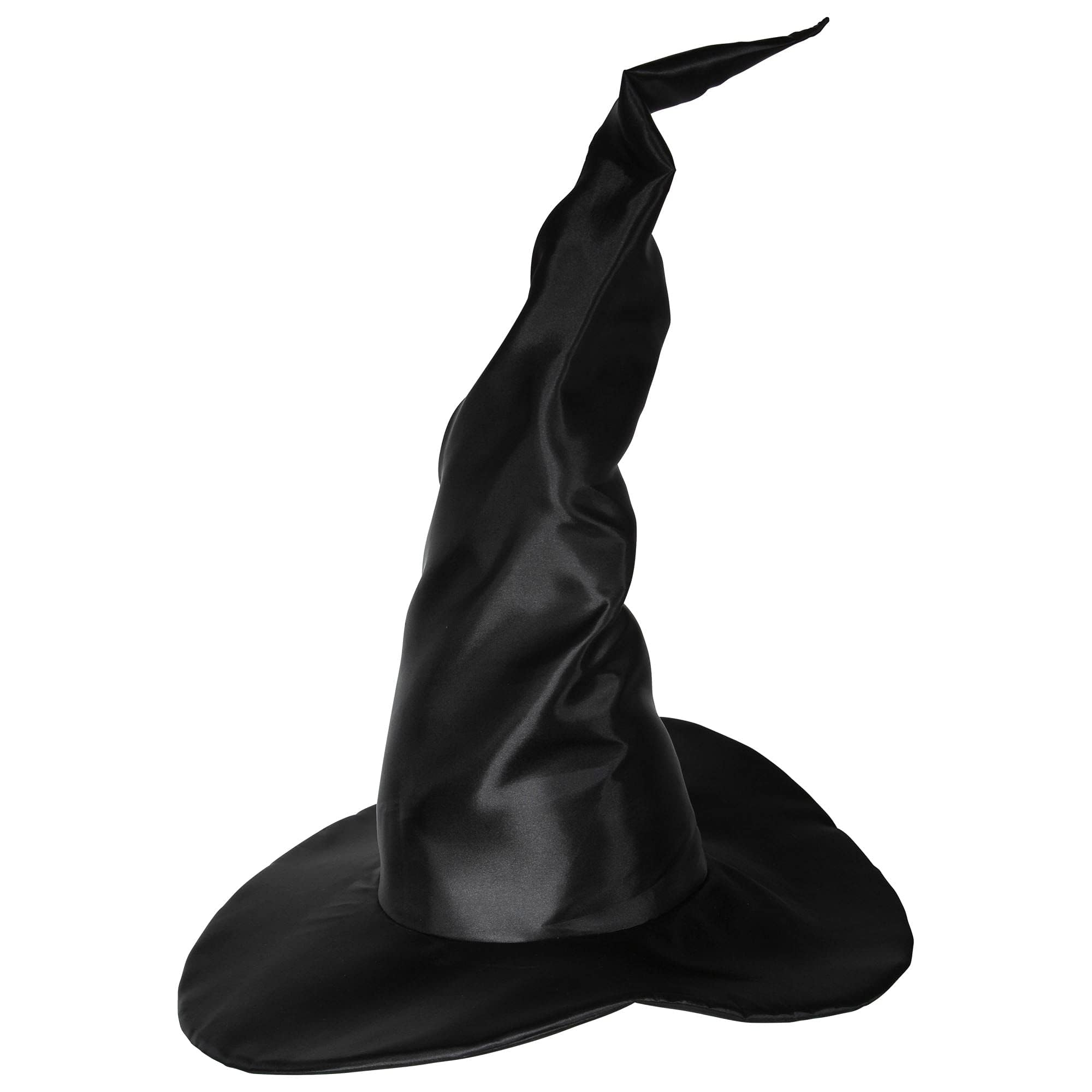 W WIDMANN MILANO Party Fashion - Satin Mouldable Witch Hat for Women Extra Tall, Horror, Fantasy, Halloween, Carnival, Theme Parties, Black