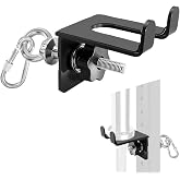 2-in-1 Olympic Barbell Holder Compatible with 2x2 2x3 Power Rack, Heavy Duty Barbell Storage with Resistance Band Anchor, Steel Bar Hanger for 5/8-1 Inch Holes