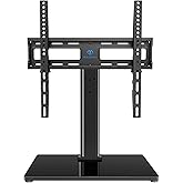 PERLESMITH Swivel Universal TV Stand/Base - Table Top TV Stand for 24-60 inch LCD LED TVs - Height Adjustable TV Mount Stand 