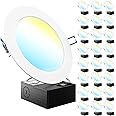 Sunco 24 Pack 6 Inch Ultra Thin LED Recessed Ceiling Lights, Slim Canless with Junction Box, 850 LM, 2700K/3000K/4000K/5000K/6000K, Dimmable, 14W=100W, Wafer Thin, 50000 Lifetime Hours ETL