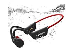 POLVCDG Swimming Headphones,IPX8 Waterproof Bone Conduction Headphones,32GB Memory Open Ear Headphones with Mic,Wireless Earphones Underwater Sport Earbuds for Workout Running Cycling Gift
