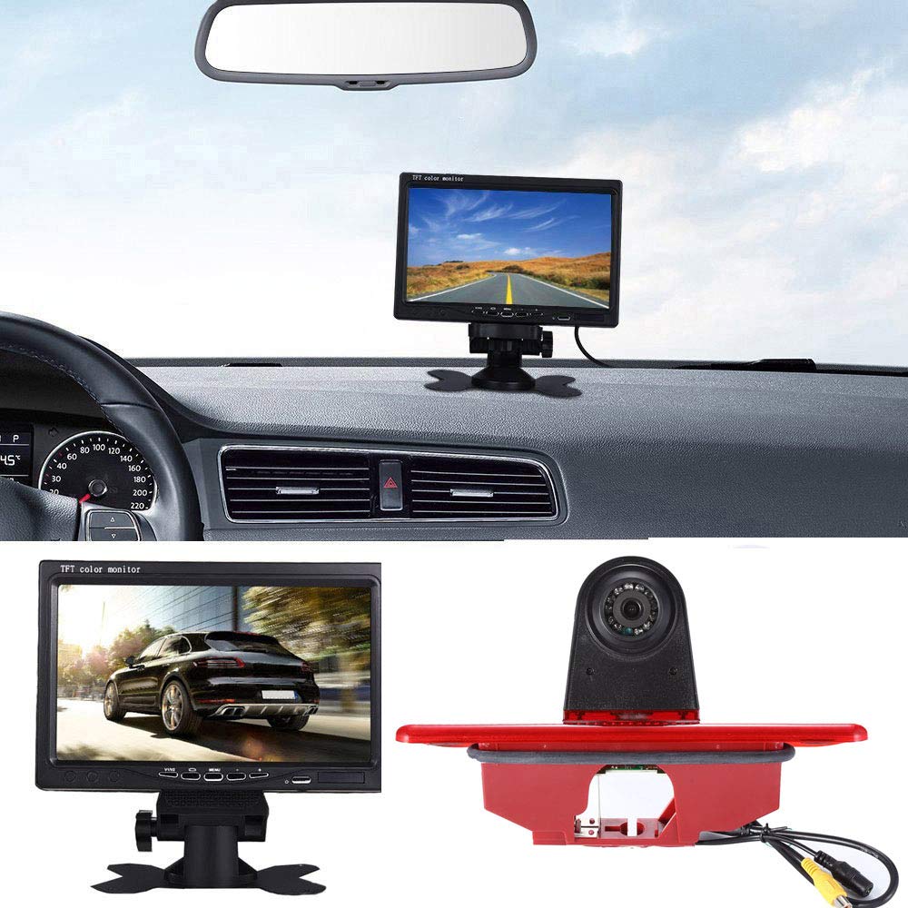〔Rear View Camera Kit〕7 Inch TFT LCD Screen Monitor + Car HD waterproof 3rd Brake Light Reverse Camera for Peugeot Expert/Fiat Scudo/Citroen Jumpy 2007-2016