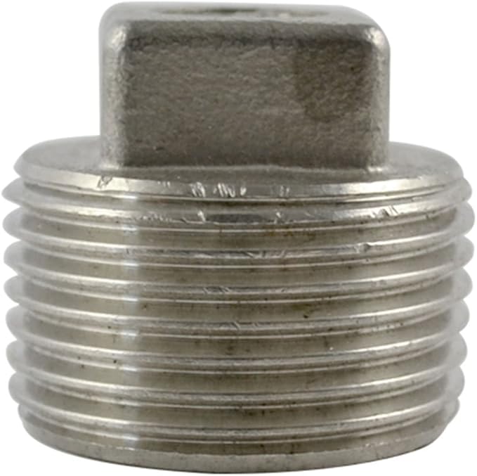 SUS304 1" Square Head Plug Male Malleable Threaded Pipe Fitting