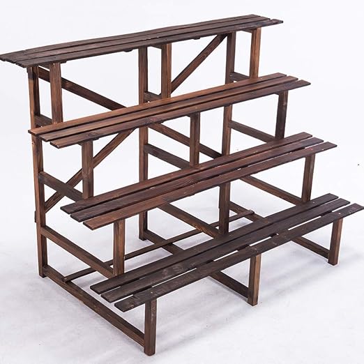 Soporte De Flores De Madera Con Forma De Escalón De Varias Capas ...