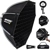 LAPGOOD 23.6"/60cm Bowens Mount Softbox, S-Type Bracket Handheld Soft Box | FS60 Octagonal Softbox Compatible with Godox AD200Pro II AD100ProII V1Pro V860III V100 TT600 Flash, For studio &amp; video
