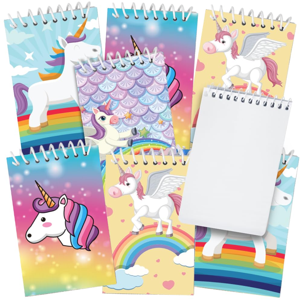 Photo 1 of **ONLY THREE**ArtCreativity Mini Unicorn Spiral Notebooks, Bulk Pack of 24, Small Note Memo Pads with Colorful Covers, Cute Stationery Supplies for School and Office, Fun Unicorn Birthday Party Favors for Kids