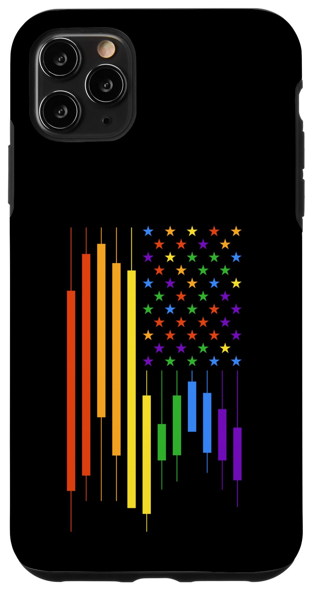 iPhone 11 Pro Max American USA Rainbow Flag with Candlesticks LGBTQ Traders Case