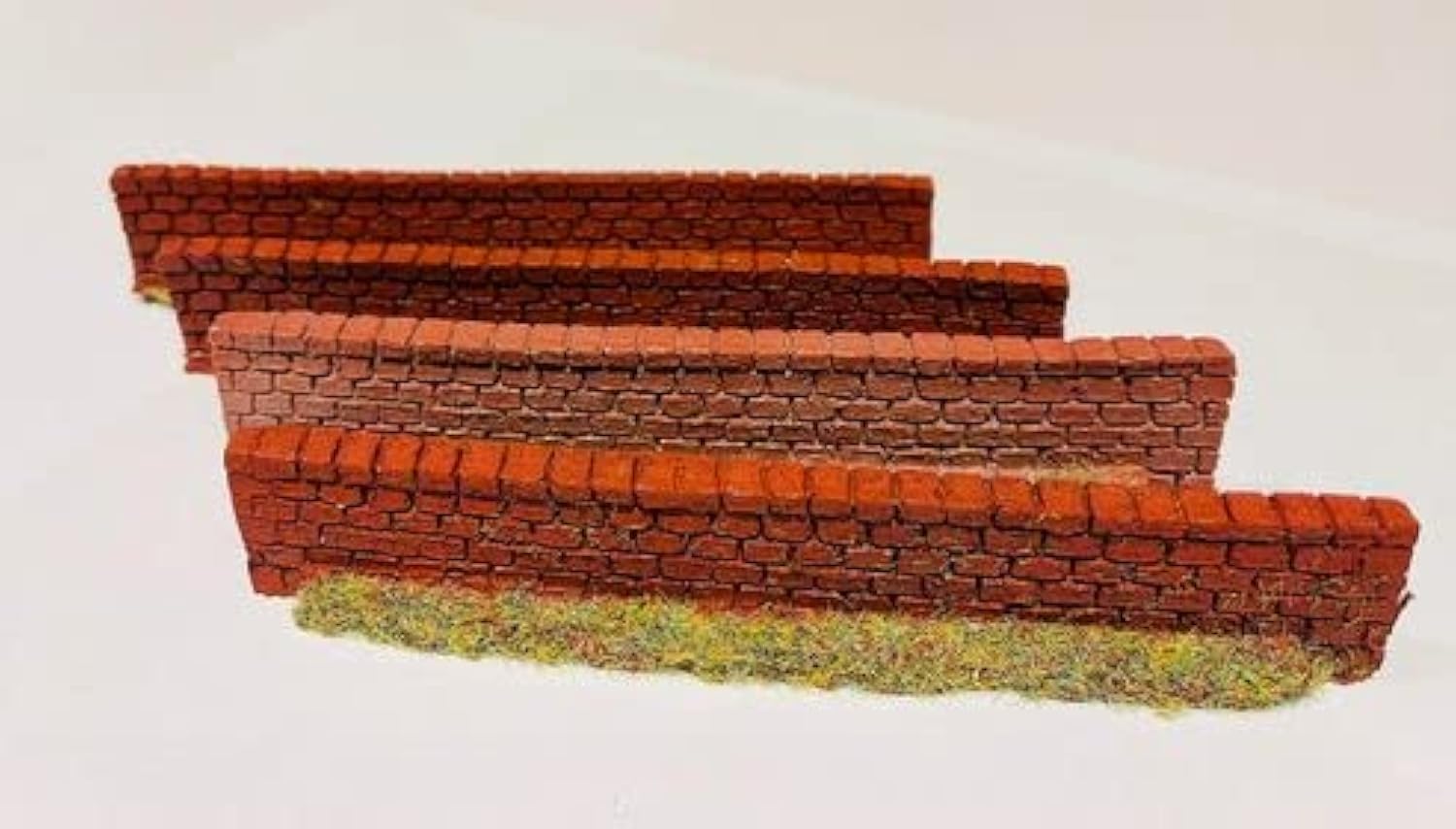 Javis Red Brick Wall - OO Gauge/1:76 Scale - Pack of 4 (PW3DKRED)