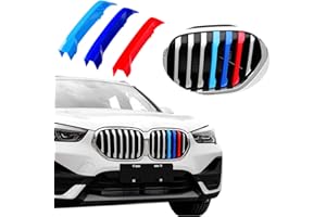 Goodream Tricolored Grille Insert Trims Compatible with BMW 2020 2021 2022 F48 X1 LCI Model Accessories for w/Standard 7-Beams Kidney Grille