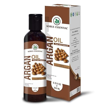 Korus Essential 100% Pure & Natural Argan Oil, 200ml | For Hair, Skin & Anti-Ageing Face Care