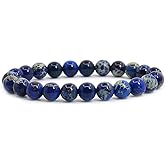 Justinstones Gem Semi Precious Gemstone 8mm Round Beads Stretch Bracelet 7 Inch Unisex