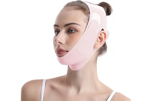 Double Chin Reducer, Reusable Comfortable Chin Strap for Sleeping, Adjustable Face Slimming Strap for Women, Pink
