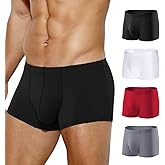 Arjen Kroos Men's Boxer Briefs, Sexy Silky Breathable Ice Silk Mens Trunks Underwear, Underwear for Men 4 Pack
