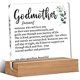 Godmother Gifts from Godchild, Godmother Definition Gift, Birthday Christmas Gifts, Desk Decor Acrylic Sign, 4 x 4 Inches