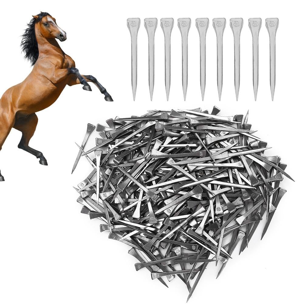 Nikou Horseshoe Nail - 250PCS E6 high tensile Strength Steel Hoof Peg Securing Firmly Horse Tool Accessory Without Bending
