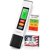 Digital Water Tester for Drinking Water - TDS Meter +/- 3% Readout Accuracy | Fast Reading, 0-9999 PPM EC Meter, Water Hardness Test Kit, RO/DI System Tap Well Hydrophonics Aquarium Conductivity Meter