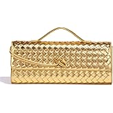 JYG Woven Handbag for Women Fashion Evening Shoulder Bag PU Leather Handmade Clutch Purse Casual Crossbody Bags 2024