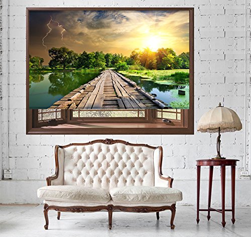 image for Art Fever STORM OVER THE RIVER LANDSCAPE Printed Picture Blackout Phot