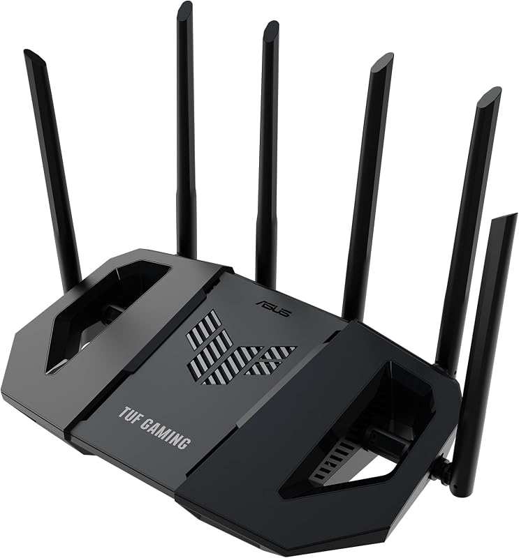 TUF Gaming BE6500 - Router WiFi 7 de Banda Dupla, 4K-QAM, Quatro Portas 2.5G, OpenNAT, Smart Home Master, Segurança de Rede de Três Níveis, Compatível com AiMesh, Tethering Móvel Automático 4G/5G