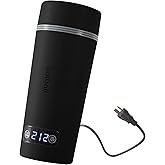 balbali Dual Voltage Travel Kettle 100-250V - 12oz Portable Water Boiler/Warmer/Heater for Boiling Water - 4 Preset Temperature Control Portable Tea Kettle Electric Travel - Black