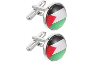 JOYOFREELY Palestine Flag Cufflinks for Men, 1 Pair Suit Shirt Sleeve Buttons, French Cufflink Accessories
