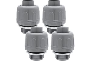 LifCratms 4Pcs NPT 1/2" 180D Electrical Conduit Connector Fittings, PVC Non-metallic Liquid Tight Straight Conduit Connector