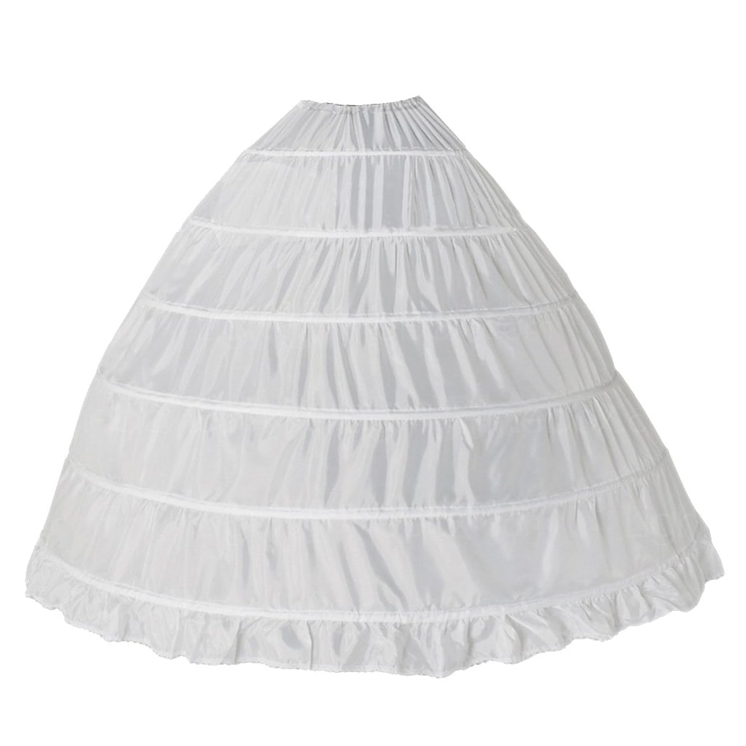 generic women's 6 hoop wedding ball gown bone crinoline petticoat(white, st-1189)