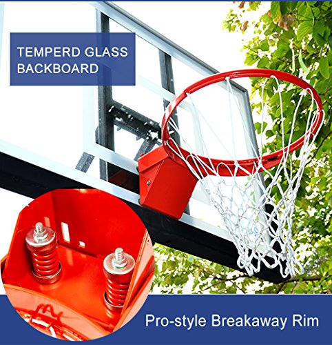 image for katop Silver：In-ground Basketball Hoop,Adjustable Basketball Goal Ho